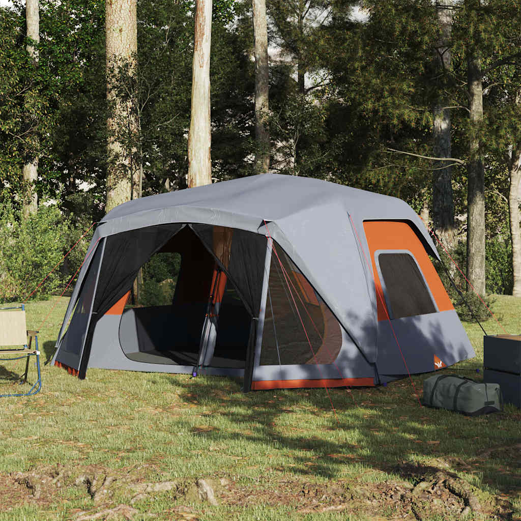 Tenda Campeggio 10 Persone Grigio e Arancione Impermeabile 94291