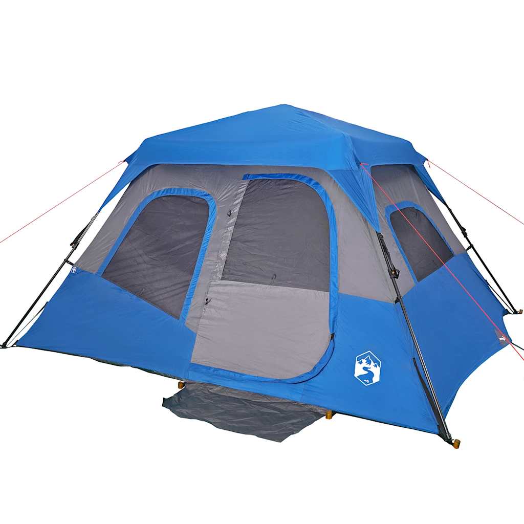 Tenda Campeggio 6 Persone Blu Rilascio Rapido Impermeabile 94295