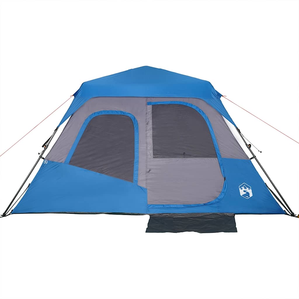Tenda Campeggio 6 Persone Blu Rilascio Rapido Impermeabile 94295
