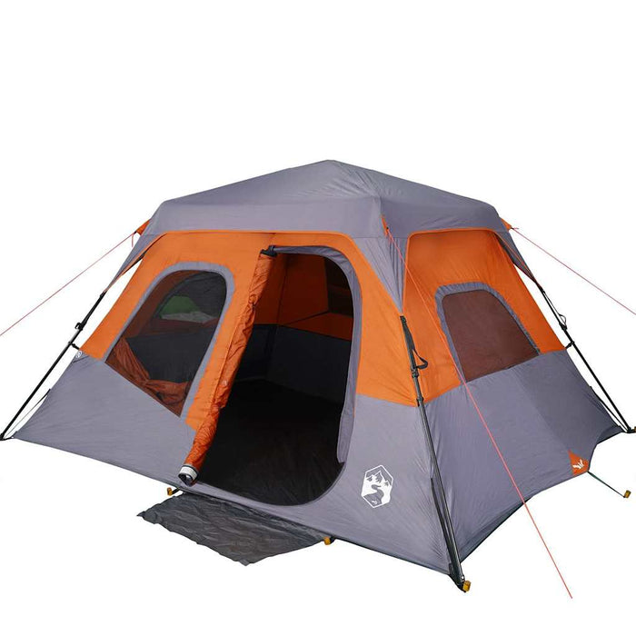 Tenda Campeggio 6 Persone Grigio e Arancione Impermeabile 94297