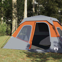 Tenda Campeggio 6 Persone Grigio e Arancione Impermeabile 94297