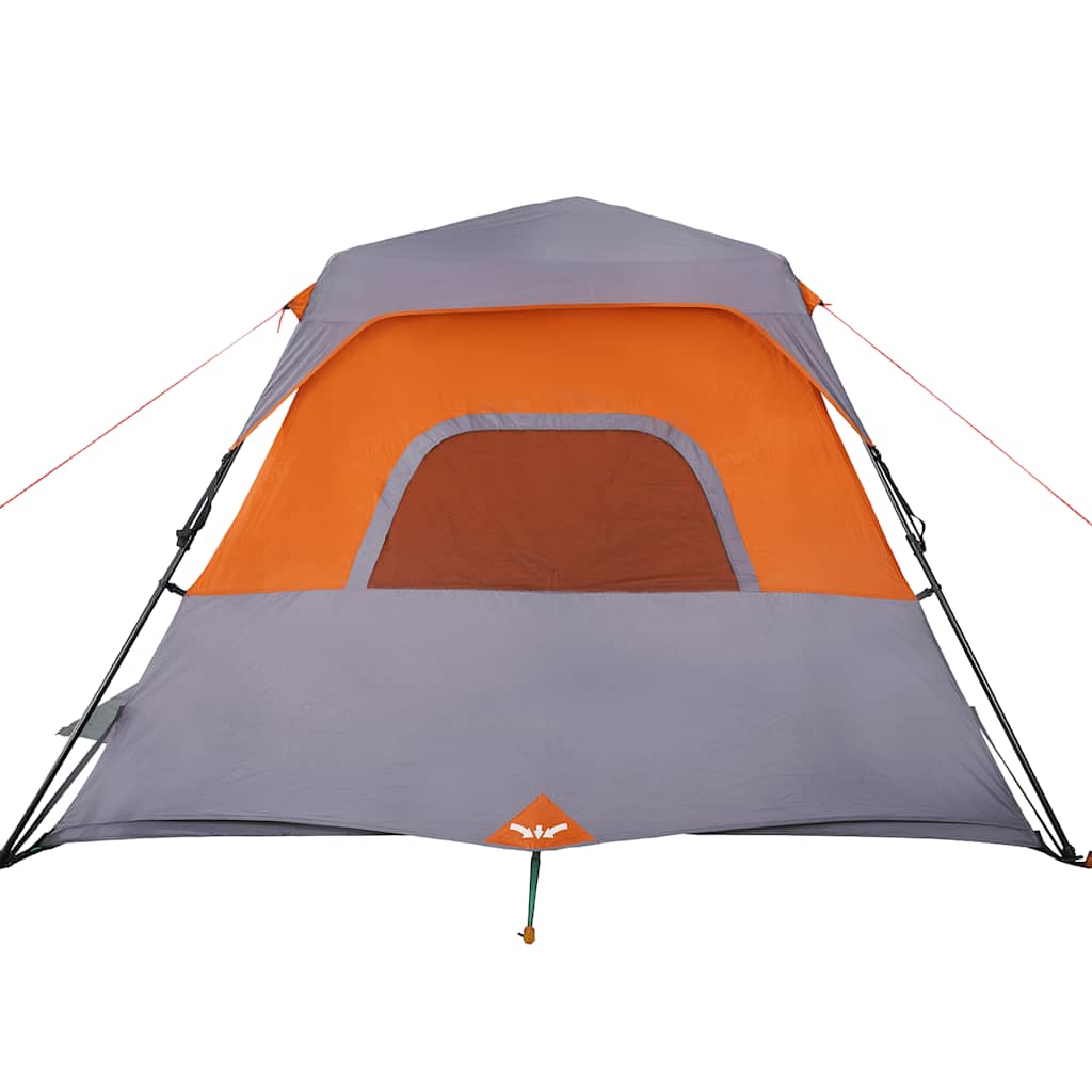 Tenda Campeggio 6 Persone Grigio e Arancione Impermeabile 94297