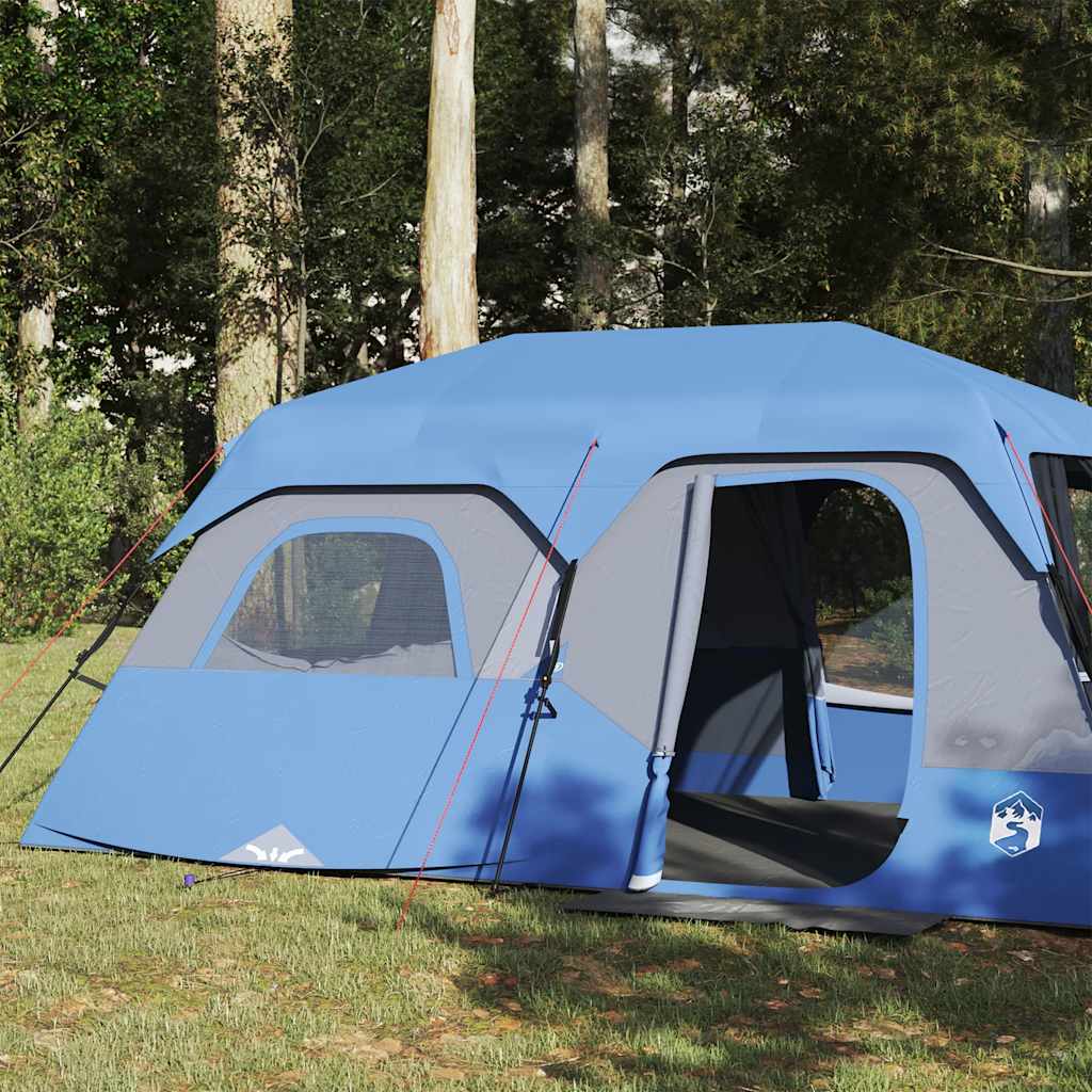 Tenda Campeggio 9 Persone Blu Rilascio Rapido Impermeabile 94298