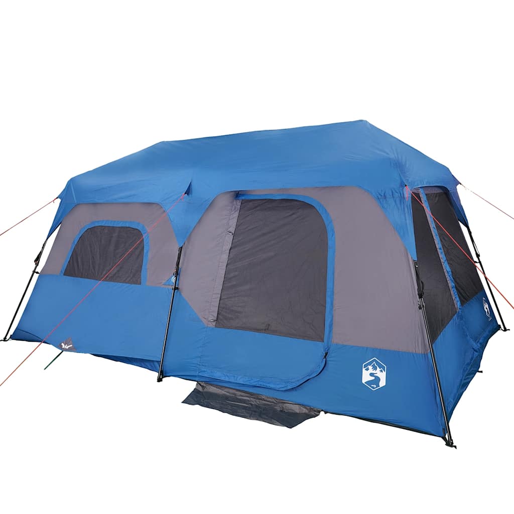 Tenda Campeggio 9 Persone Blu Rilascio Rapido Impermeabile 94298