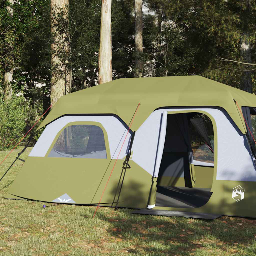 Tenda Campeggio 9 Persone Verde Rilascio Rapido Impermeabile 94299