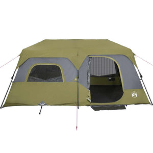Tenda Campeggio 9 Persone Verde Rilascio Rapido Impermeabile 94299
