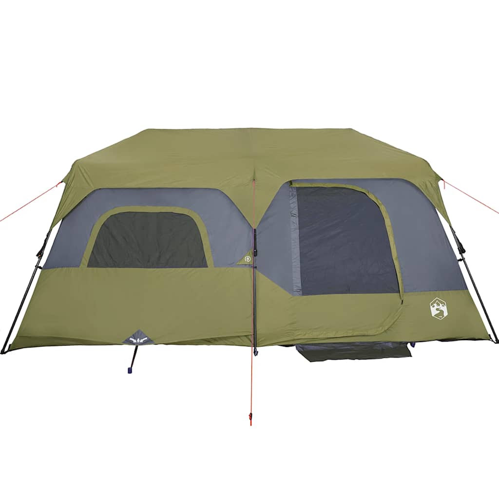 Tenda Campeggio 9 Persone Verde Rilascio Rapido Impermeabile 94299