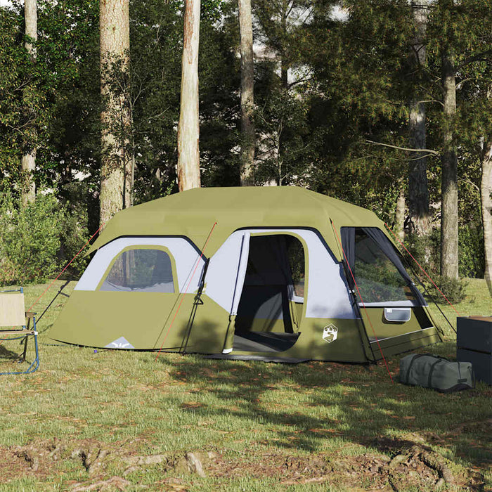 Tenda Campeggio 9 Persone Verde Rilascio Rapido Impermeabile 94299