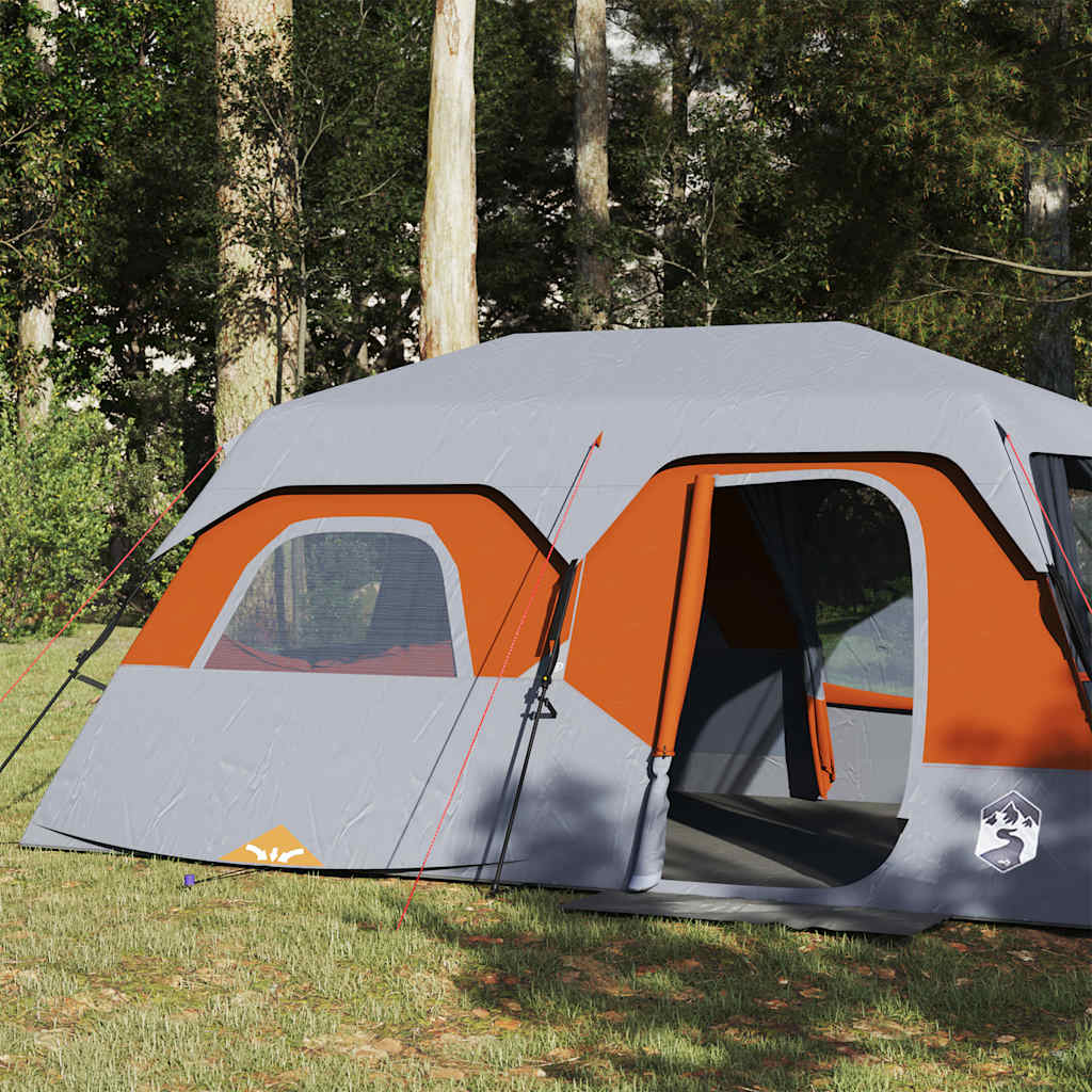 Tenda Campeggio 9 Persone Grigio e Arancione Impermeabile 94300