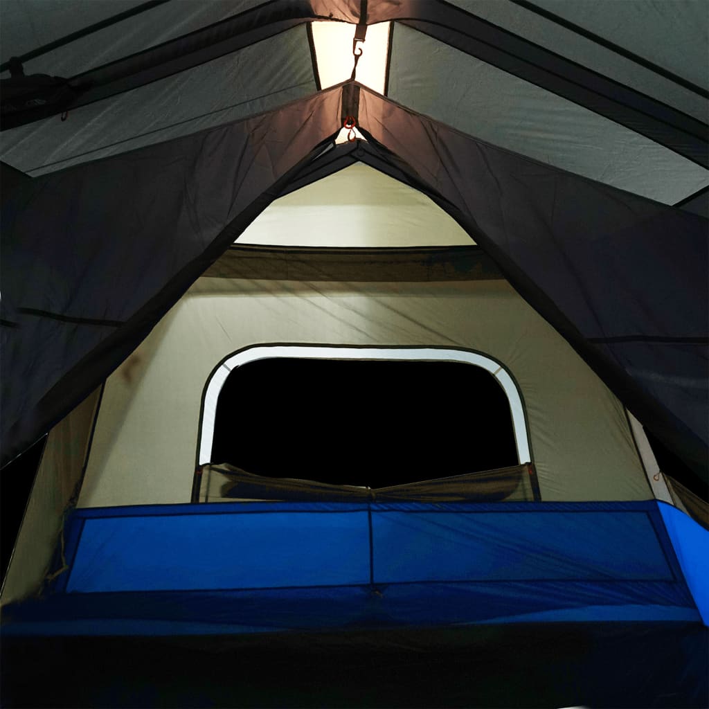 Tenda Famiglia con LED 10 Persone Blu Chiaro a Rilascio Rapido 94301