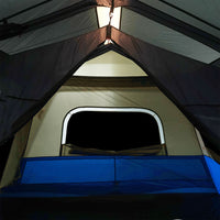 Tenda Famiglia con LED 10 Persone Blu Chiaro a Rilascio Rapido 94301