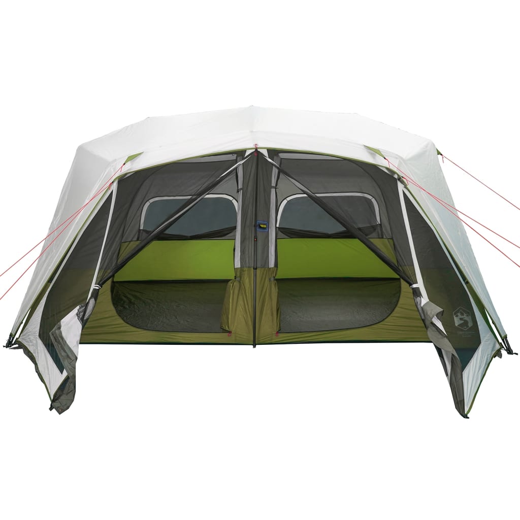 Tenda Famiglia con LED 10 Persone Verde Chiaro Rilascio Rapido 94302