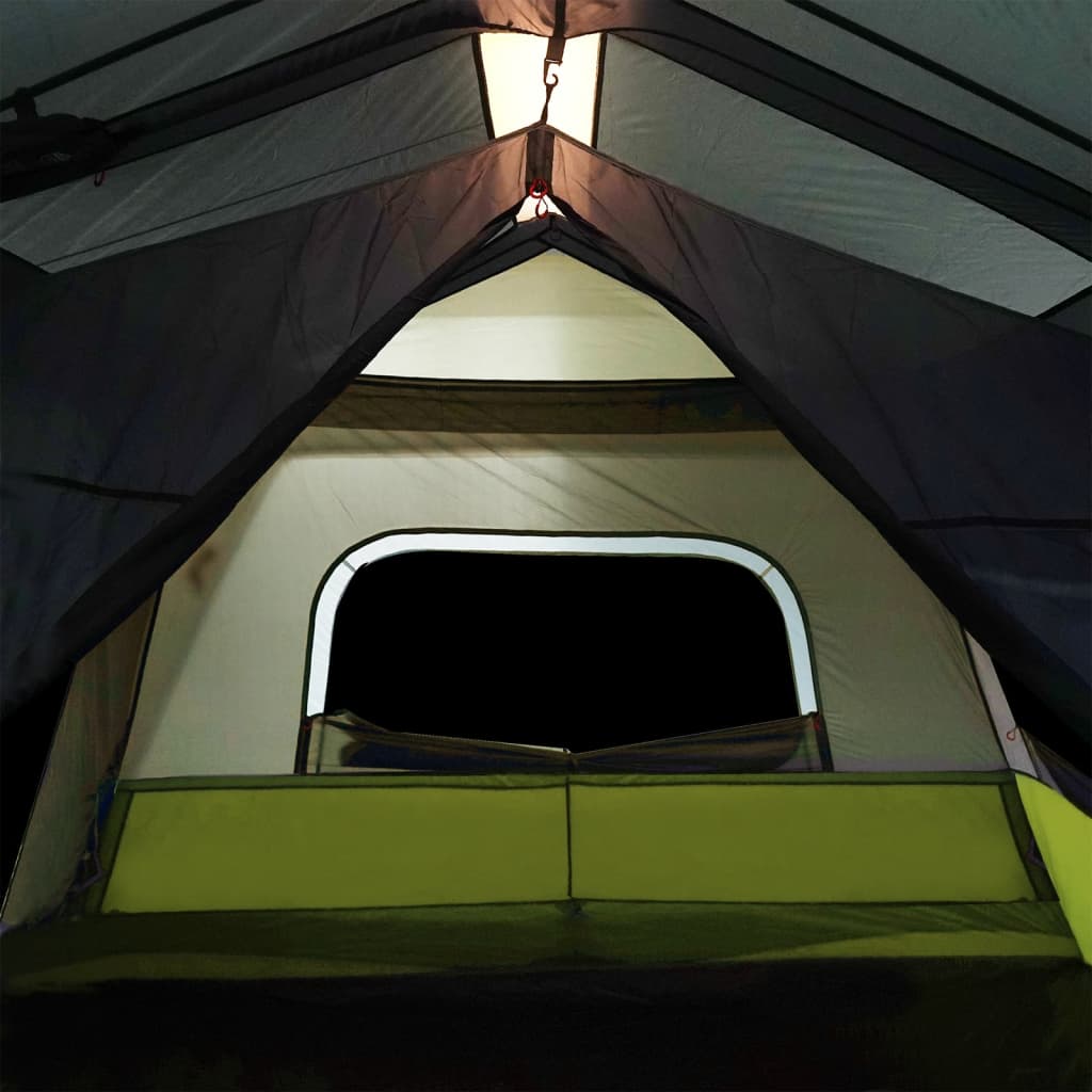 Tenda Famiglia con LED 10 Persone Verde Chiaro Rilascio Rapido 94302