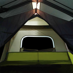 Tenda Famiglia con LED 10 Persone Verde Chiaro Rilascio Rapido 94302