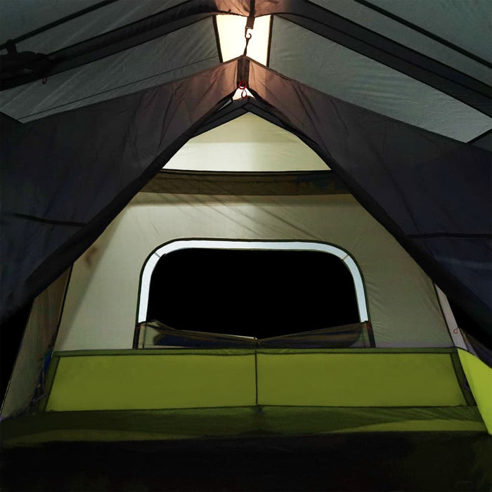 Tenda Famiglia con LED 10 Persone Verde Chiaro Rilascio Rapido 94302