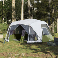 Tenda Famiglia con LED 10 Persone Verde Chiaro Rilascio Rapido 94302