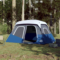 Tenda Famiglia con LED 6 Persone Blu Chiaro a Rilascio Rapido 94307