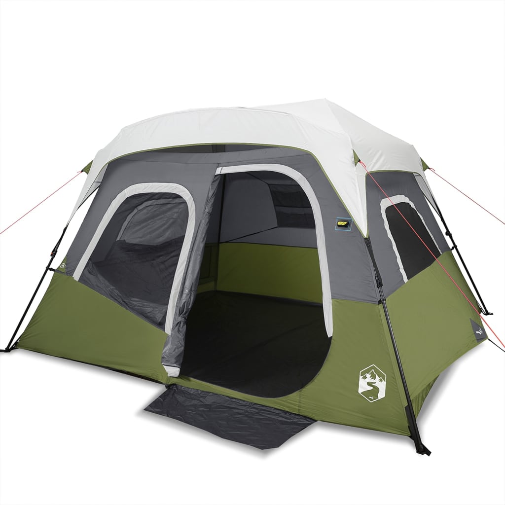 Tenda Famiglia con LED 6 Persone Verde Chiaro Rilascio Rapido 94308