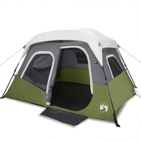 Tenda Famiglia con LED 6 Persone Verde Chiaro Rilascio Rapido 94308