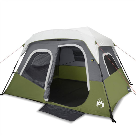Tenda Famiglia con LED 6 Persone Verde Chiaro Rilascio Rapido 94308