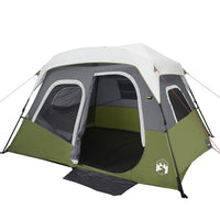 Tenda Famiglia con LED 6 Persone Verde Chiaro Rilascio Rapido 94308