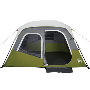 Tenda Famiglia con LED 6 Persone Verde Chiaro Rilascio Rapido 94308