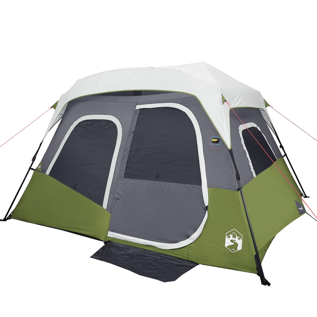 Tenda Famiglia con LED 6 Persone Verde Chiaro Rilascio Rapido 94308