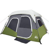Tenda Famiglia con LED 6 Persone Verde Chiaro Rilascio Rapido 94308