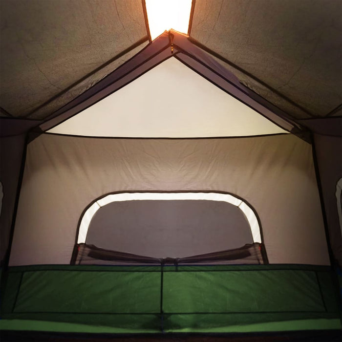 Tenda Famiglia con LED 6 Persone Verde Chiaro Rilascio Rapido 94308