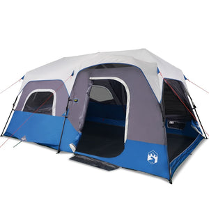 Tenda Famiglia con LED 9 Persone Blu Chiaro a Rilascio Rapido 94310
