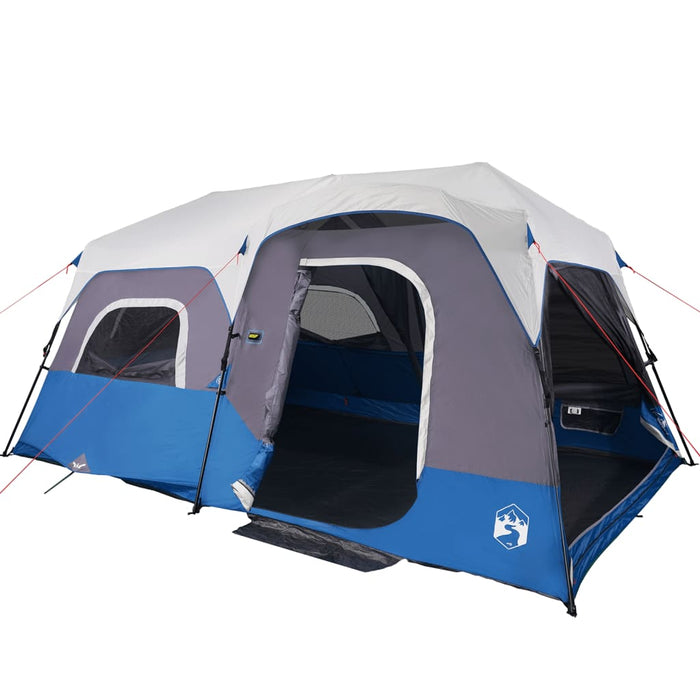 Tenda Famiglia con LED 9 Persone Blu Chiaro a Rilascio Rapido 94310