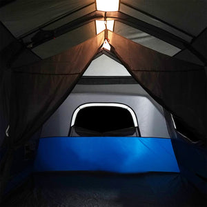 Tenda Famiglia con LED 9 Persone Blu Chiaro a Rilascio Rapido 94310