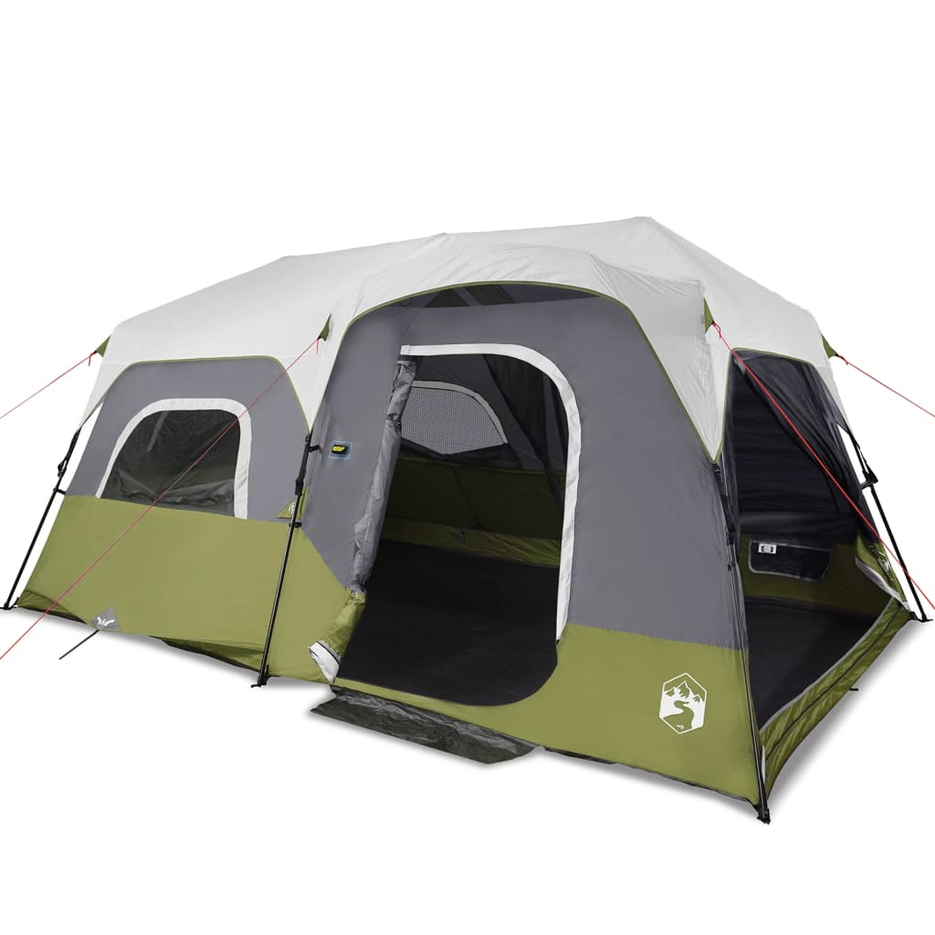 Tenda Famiglia con LED 9 Persone Verde Chiaro Rilascio Rapido 94311