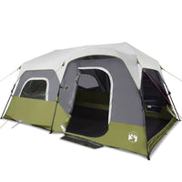 Tenda Famiglia con LED 9 Persone Verde Chiaro Rilascio Rapido 94311