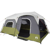 Tenda Famiglia con LED 9 Persone Verde Chiaro Rilascio Rapido 94311