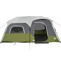 Tenda Famiglia con LED 9 Persone Verde Chiaro Rilascio Rapido 94311