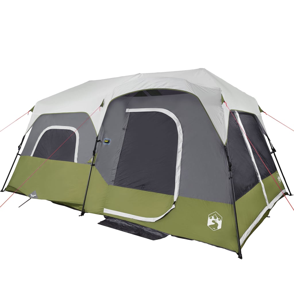 Tenda Famiglia con LED 9 Persone Verde Chiaro Rilascio Rapido 94311