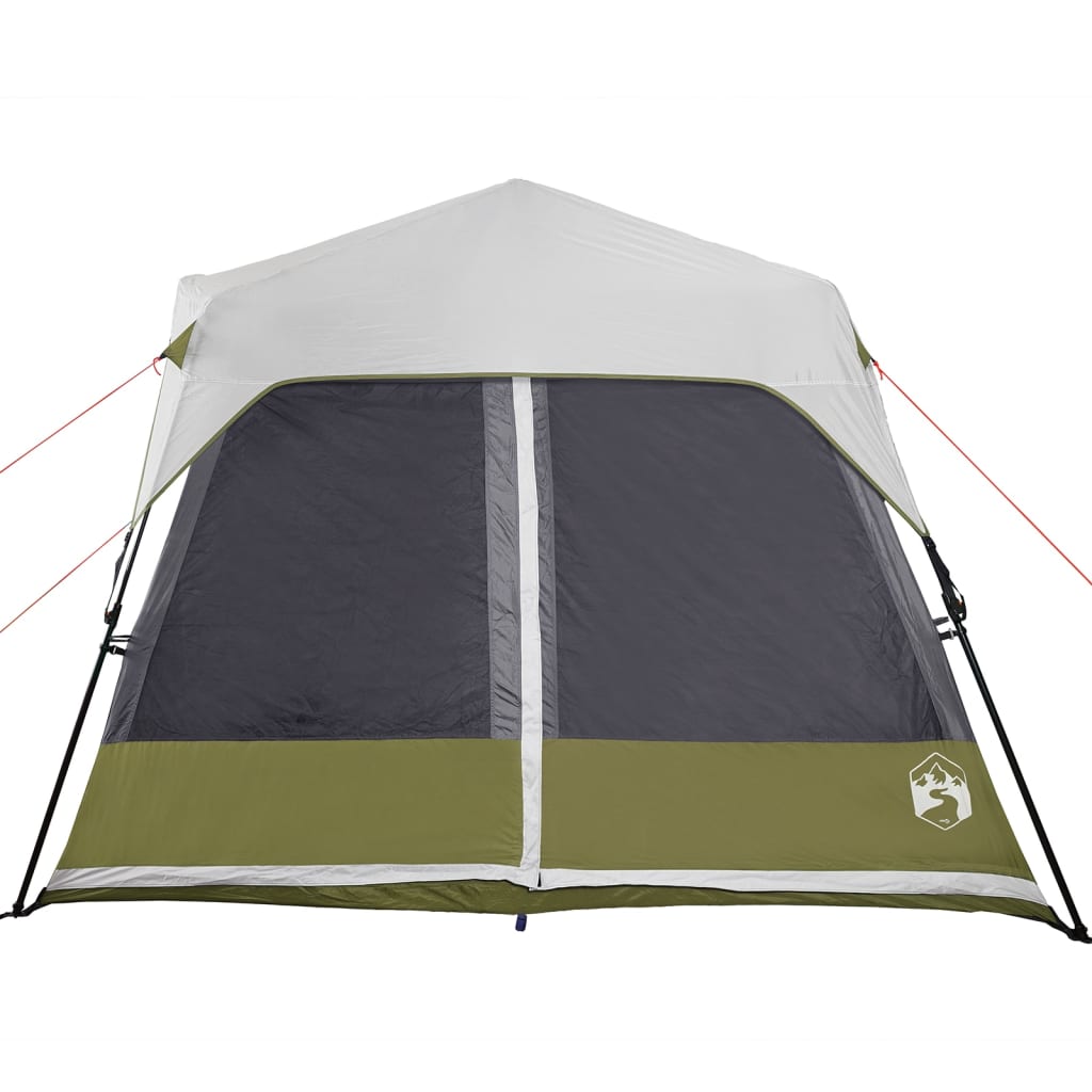 Tenda Famiglia con LED 9 Persone Verde Chiaro Rilascio Rapido 94311