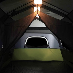 Tenda Famiglia con LED 9 Persone Verde Chiaro Rilascio Rapido 94311
