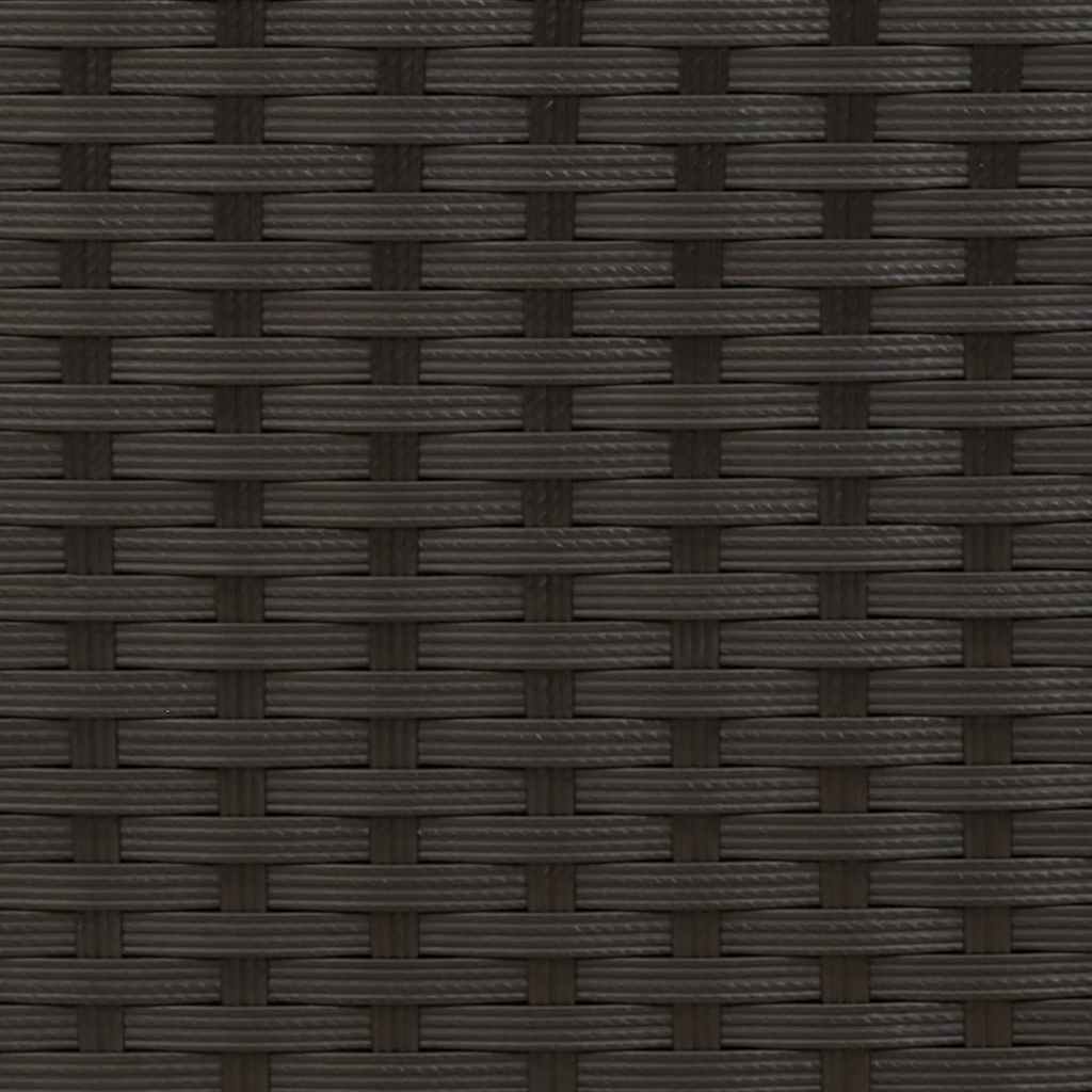 Divano Giardino 2 Posti Baldacchino e Sgabelli Nero Polyrattan 365781