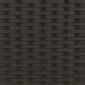 Divano Giardino 2 Posti Baldacchino e Sgabelli Nero Polyrattan 365781