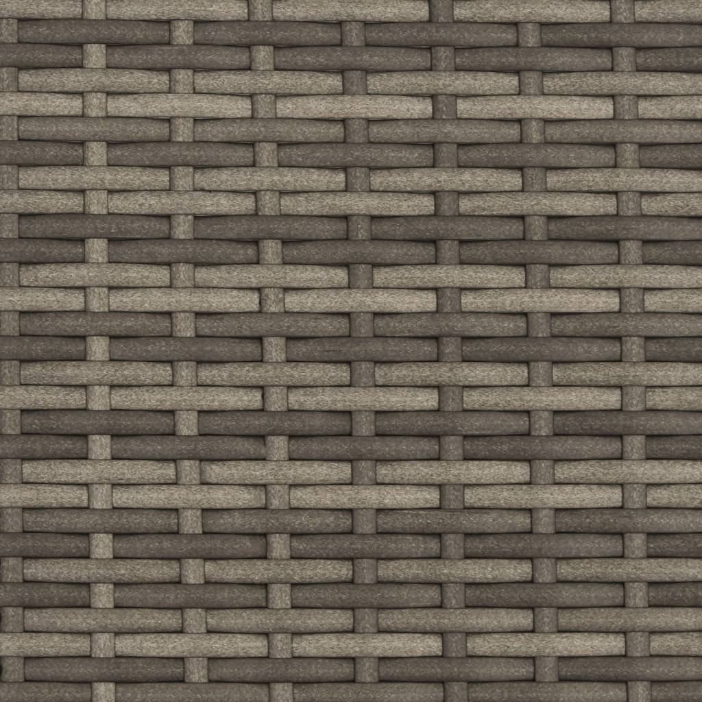 Divano Giardino 2Posti Baldacchino e Sgabelli Grigio Polyrattan 365783