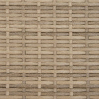 Divano da Giardino 2 Posti con Sgabelli Beige in Polyrattan
