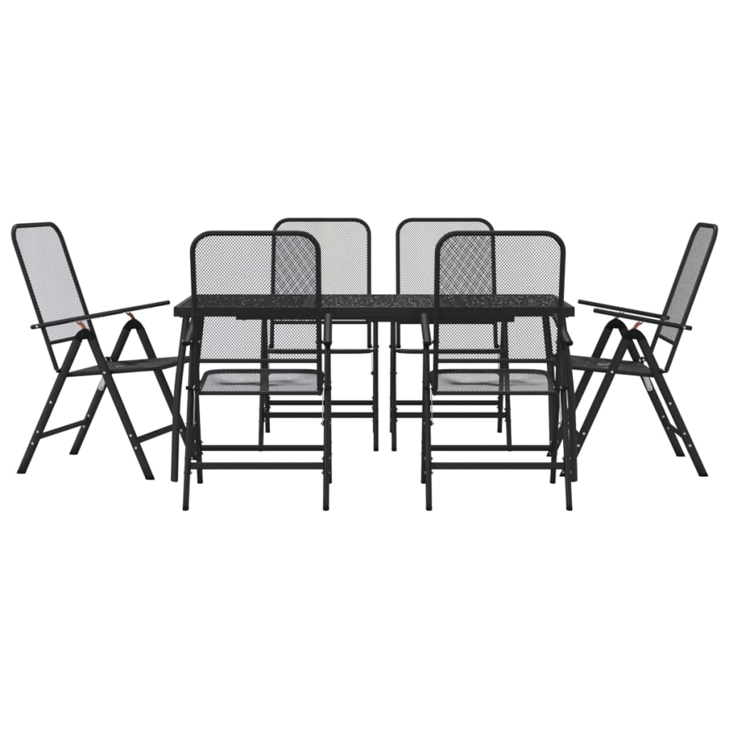 Set da Pranzo da Giardino 7pz Antracite in Rete Metallicacod mxl 83718