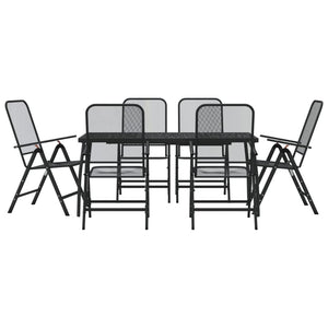 Set da Pranzo da Giardino 7pz Antracite in Rete Metallicacod mxl 83718