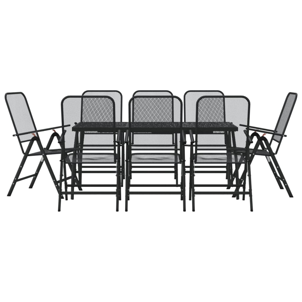 Set da Pranzo da Giardino 9pz Antracite in Rete Metallica 3211823