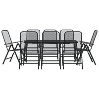 Set da Pranzo da Giardino 9pz Antracite in Rete Metallica 3211823