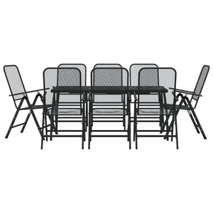 Set da Pranzo da Giardino 9pz Antracite in Rete Metallica 3211823