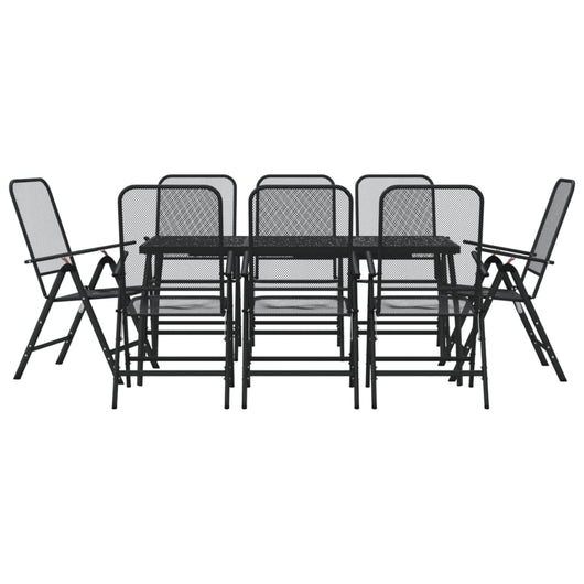 Set da Pranzo da Giardino 9pz Antracite in Rete Metallica 3211823