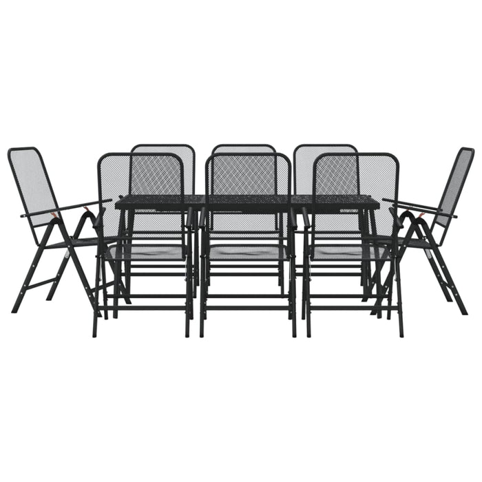 Set da Pranzo da Giardino 9pz Antracite in Rete Metallica 3211823